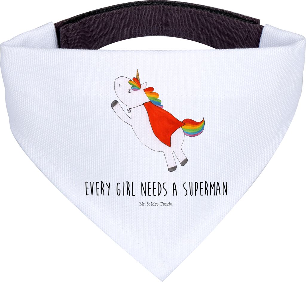 Mr. & Mrs. Panda Dreieckstuch Einhorn Super - Weiß - Geschenk, Hunde Hals Tuch, Held, Halstuch Für, Bandana, Superheld, Hund, Unicorn, Einhörner...