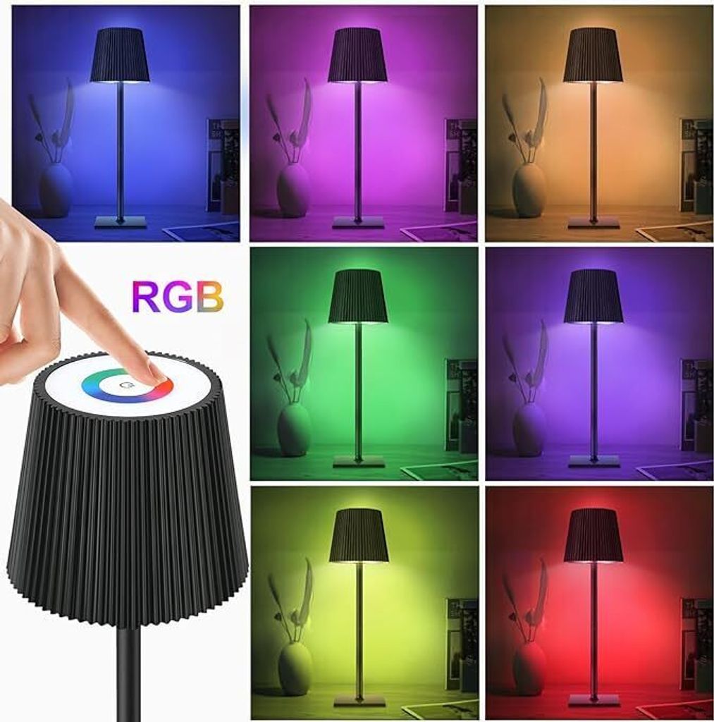 Tischlampe Kabellos, RGB LED Tischleuchte, Dimmbar Touch Produktbild 4