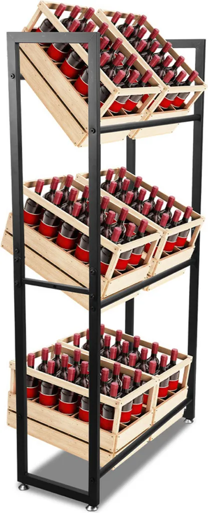 Scaffale Portacasse Design Industriale 105x32x85cm | Home Bar