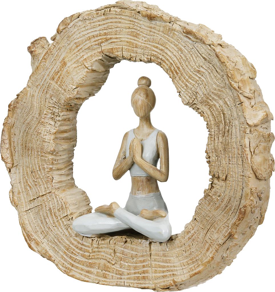 Gilde Skulptur, rund, "Padmasana", Yogamotiv, Kunstharz, Immagine del prodotto 