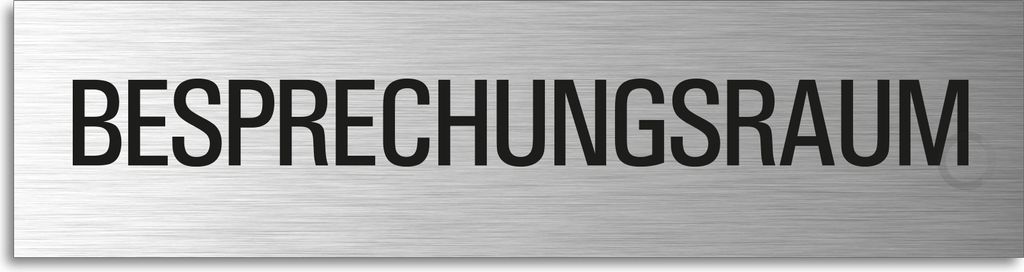 Türschild Besprechungsraum Hinweisschild Textschild Aluminium Edelstahloptik 160x40 mm selbstklebend