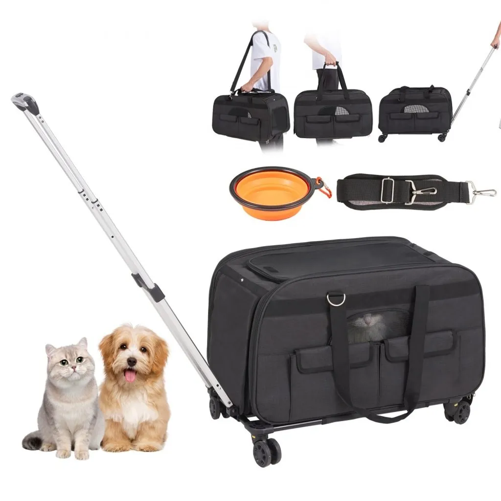 Chariot de transport pour chiens pliable 15,8kg avec tissu Oxford 600D