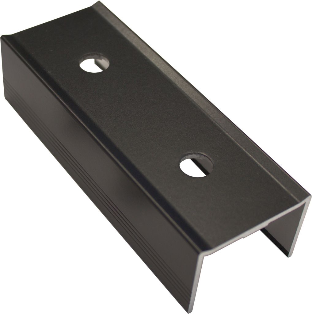Profilverbinder Schienenverbinder Alu in schwarz für Solarprofil 40x40mm m. Nut