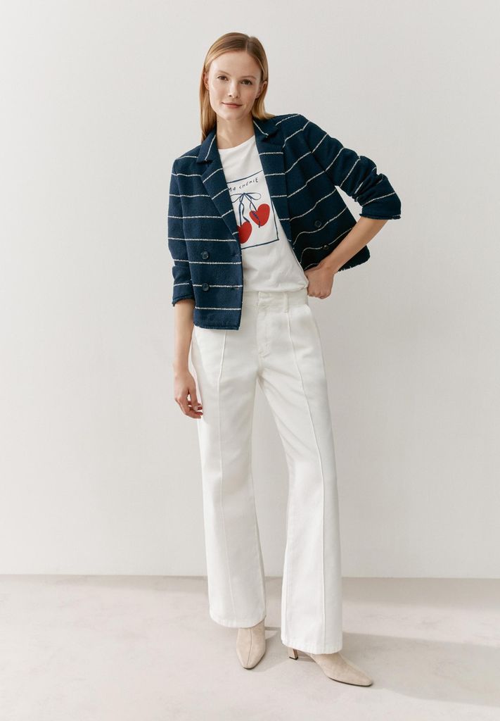 MORE & MORE Bouclé Stripe Blazer boucle stripe 40