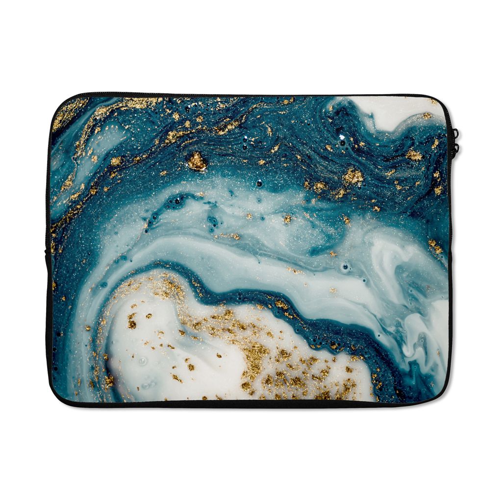 MuchoWow Laptop Hülle 15 Zoll Marmor - Farbe - Glitter - Gold Laptoptasche - Laptoptasche - Sleeve - Rundum-Schutz