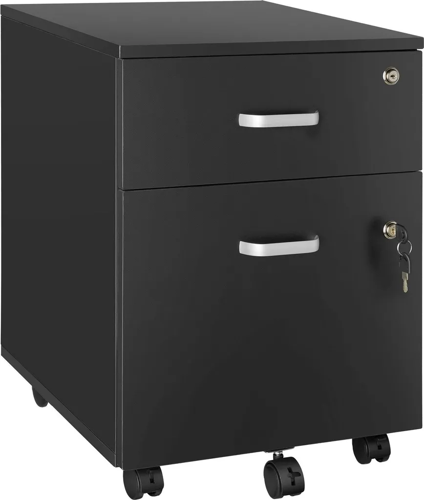 Caisson 2 tiroirs VAGUR noir mobile pour libérer votre bureau encombré