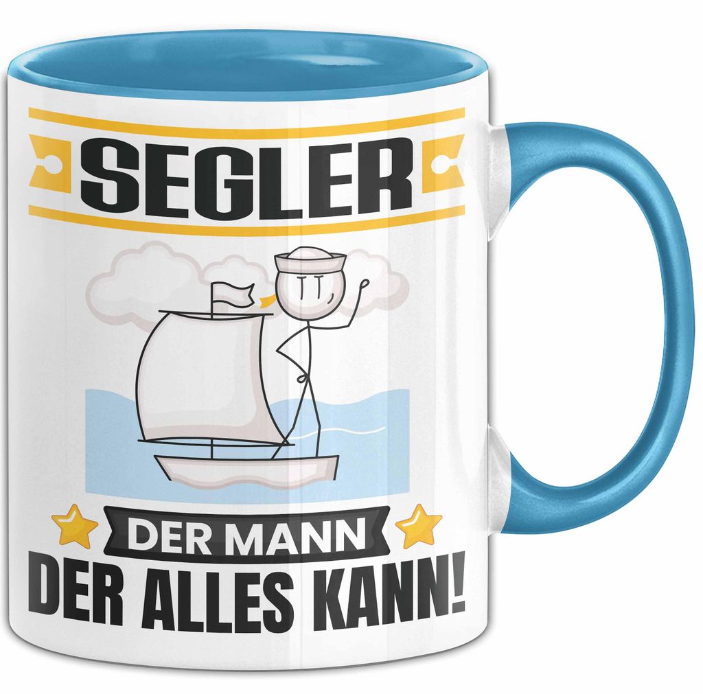 Segler Tasse Geschenk für Segler Der Mann Der Alles Kann Geschenkidee zum Geburtstag (Blau)