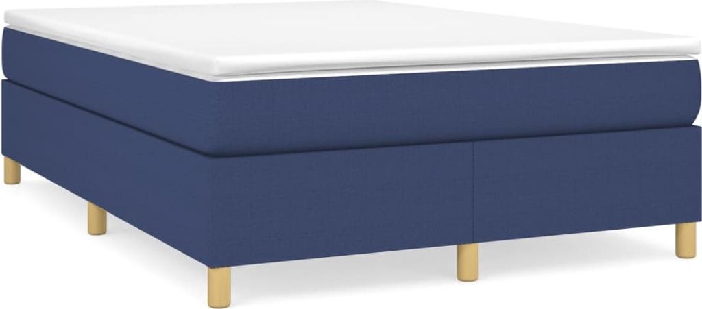 Cadre de lit sans matelas Bleu 140x200 cm Tissu Image du produit 