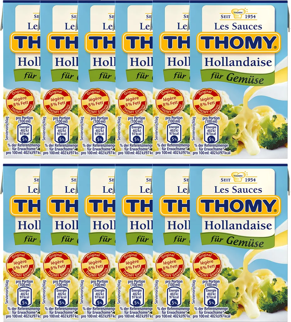 Thomy Les Sauces Hollandaise Légumes Allégée 250ml - Lot de 12 Briques