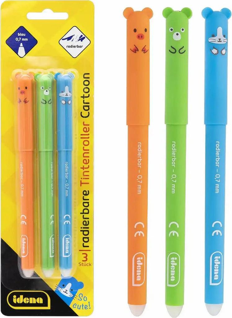 Idena Tintenroller radierbar 0,7mm - 3er Set