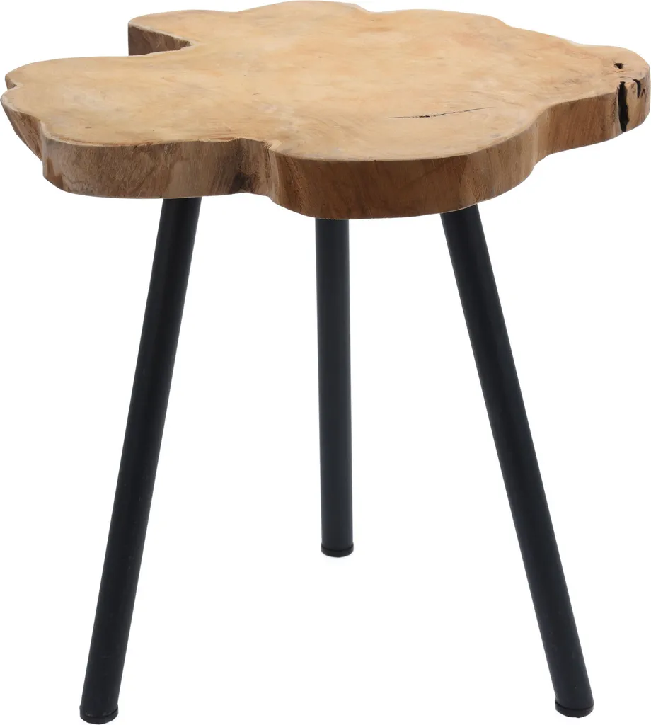 Table d'appoint stable en teck massif pour éviter les chutes d'objets