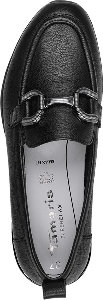 Tamaris Damen Slipper sportlich Leder mit Zierspange und Sneakersohle 1-24711-42, Größe:40 EU, Farbe:Schwarz
