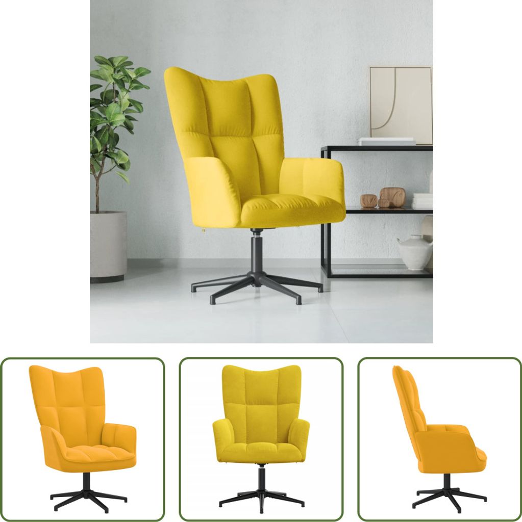 The Living Store Relaxsessel Senfgelb Samt