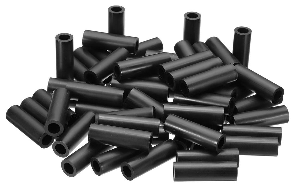 60 runde M10-Distanzringe, 10,2 mm Innendurchmesser, 16 mm Außendurchmesser, 50 mm Länge, gewindelose ABS-Ringe für M10-Schrauben, Schalter und ...