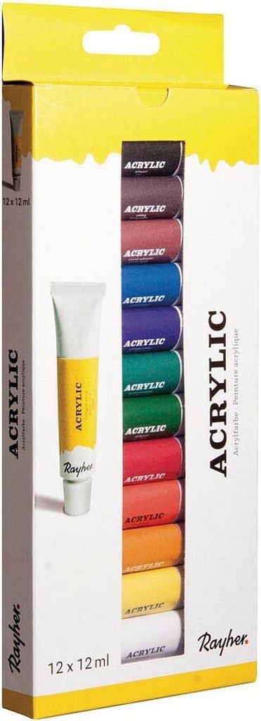 Rayher Künstler-Set Acrylfarben farbsortiert 12 x 12.0 ml 1 Pack
