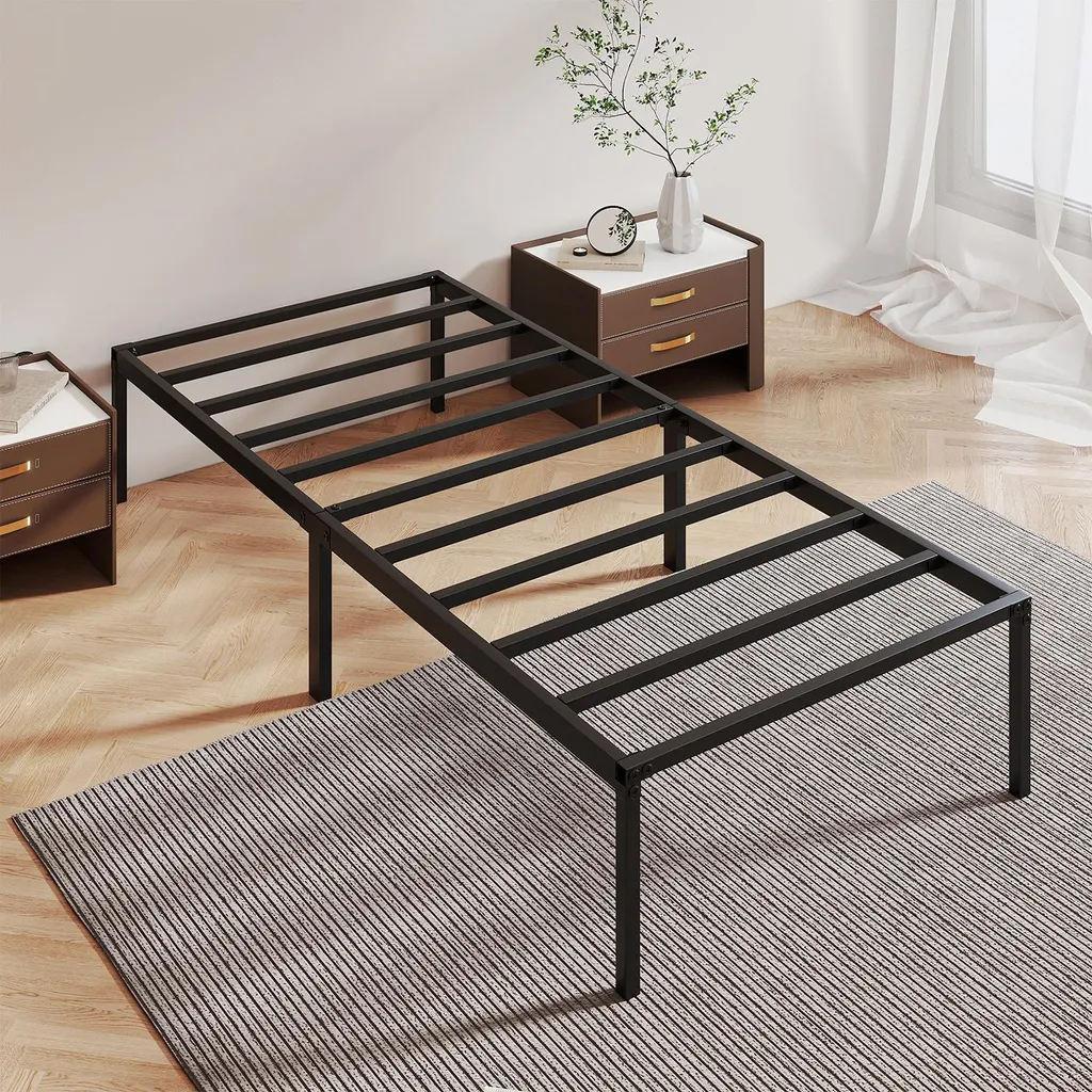 Cadre de Lit Pliant 90x200 Izrielar - Montage Sans Outil et Gain de Place