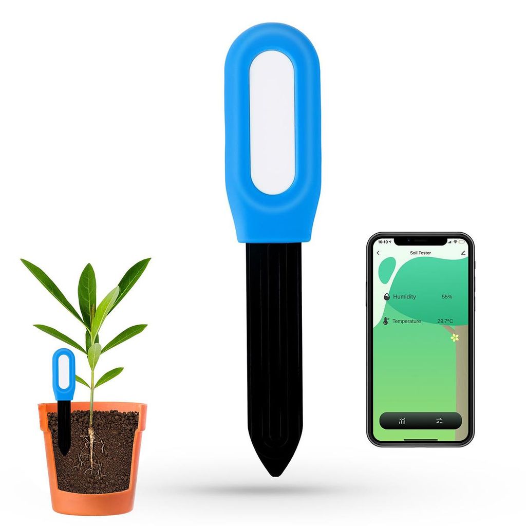 Tuya Bluetooth Smart Boden-Temperatur- und Feuchtigkeitssensor mit App-Steuerung, Alexa/Google kompatibel