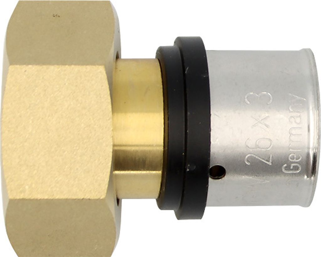 Pressfitting Verschraubung Übergang 26x3 mm 1 Zoll IG TH Kontur