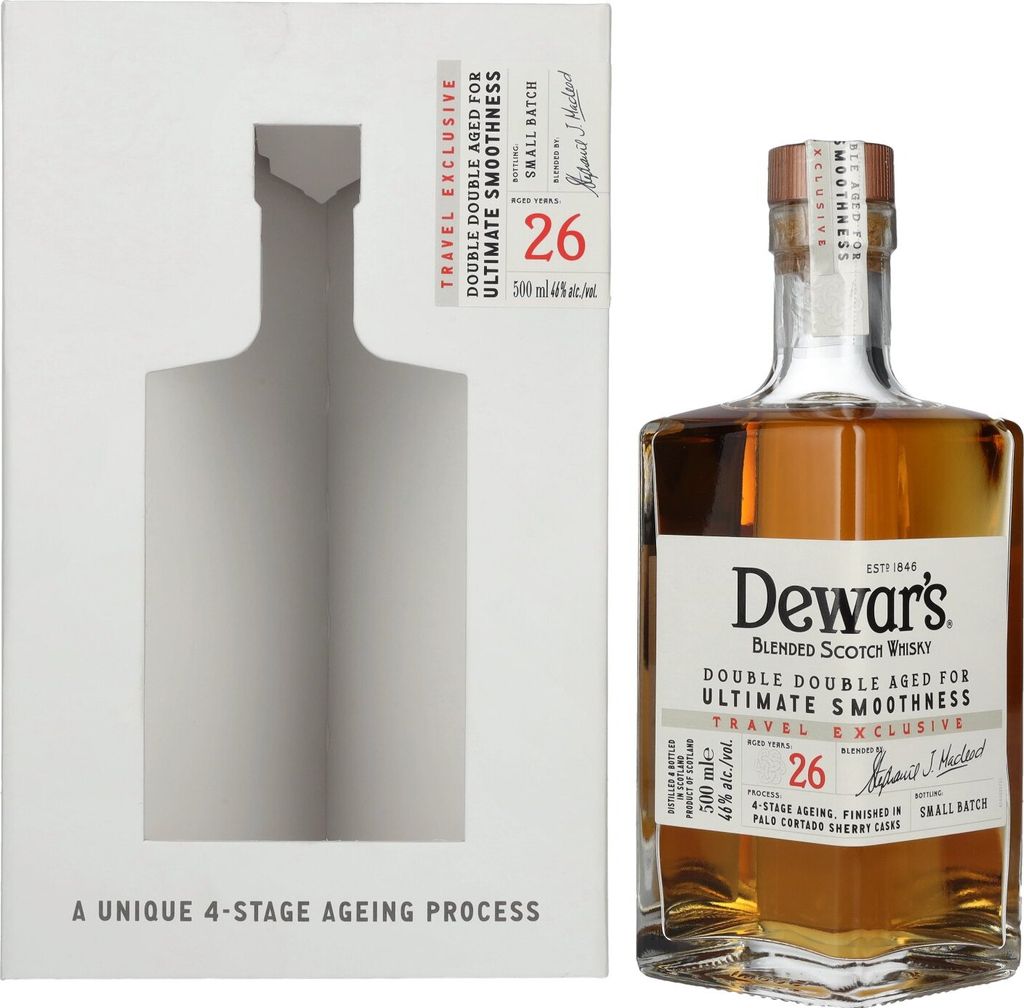 Dewar's 26 Years Old Double Double Aged Blended Scotch Whisky 46% Vol. 0,5l in Geschenkbox