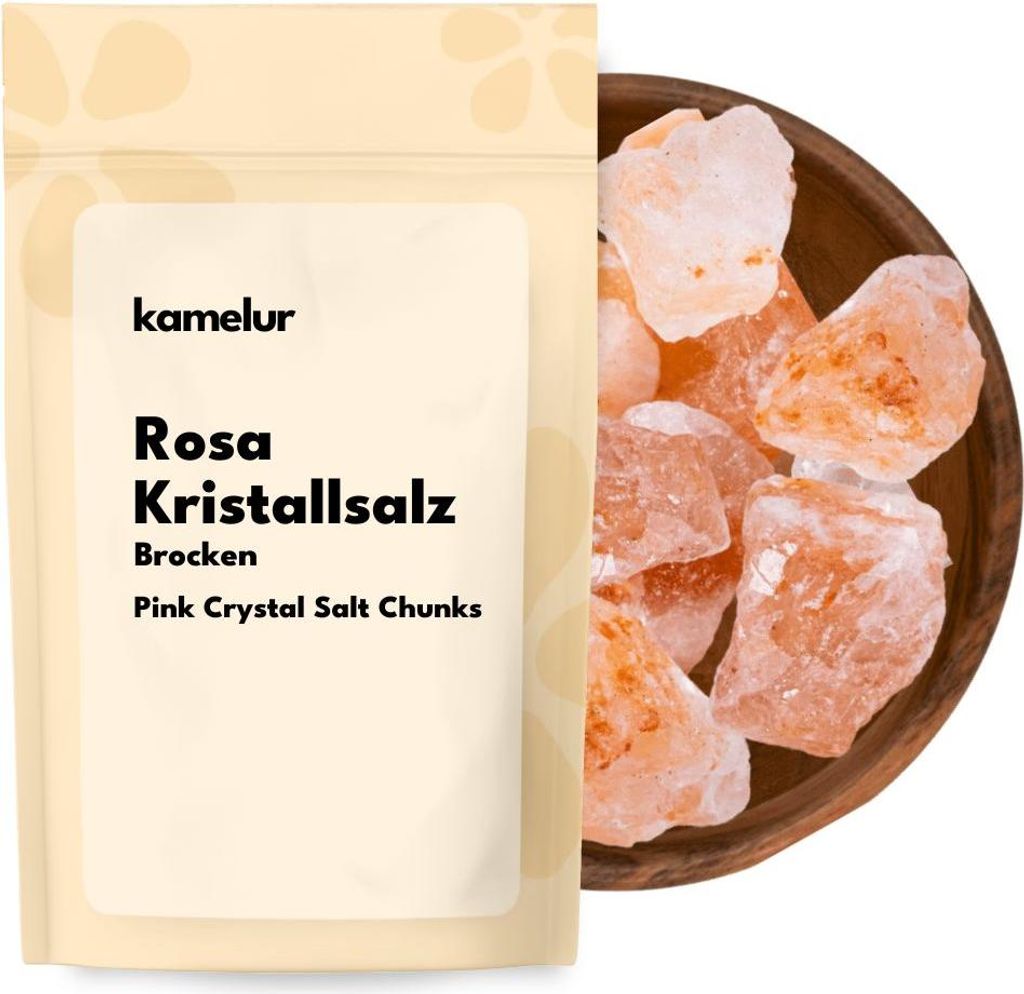 Kamelur Rosa Kristallsalz Brocken aus Pakistan, grobes Salz 3kg