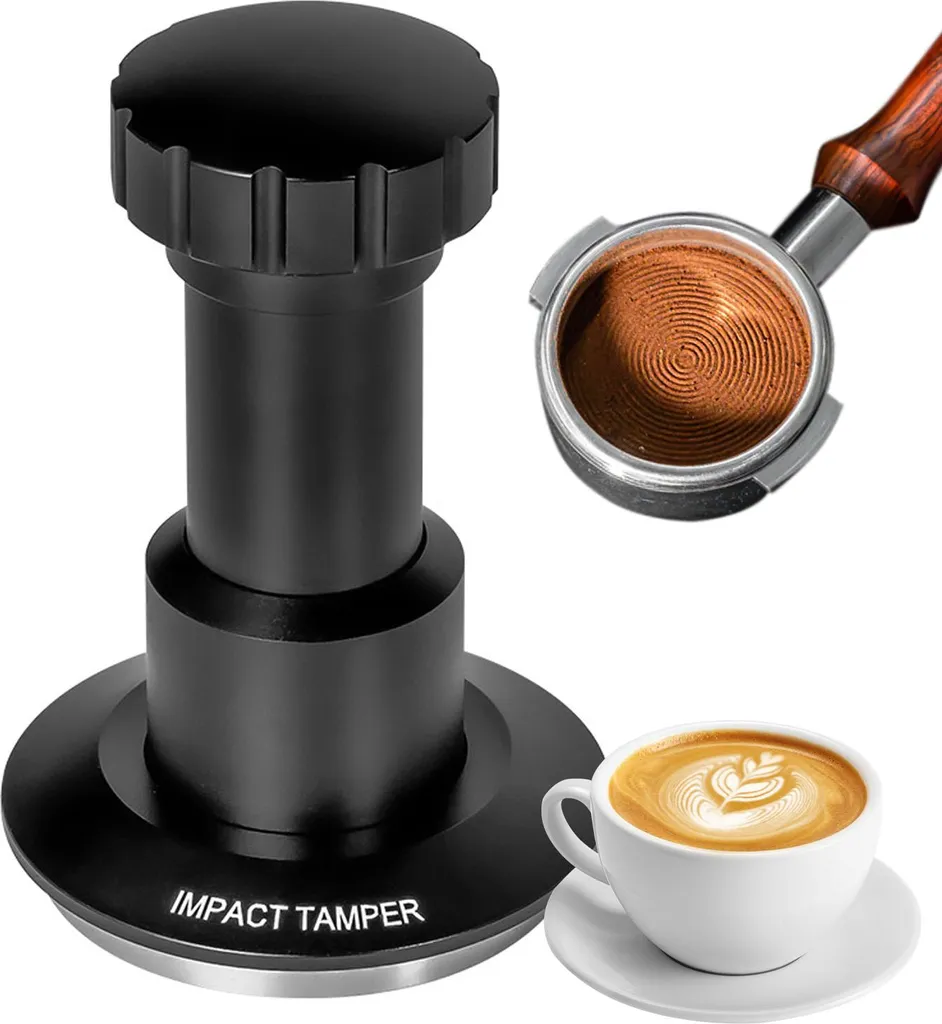 Tamper 53mm à Pression Réglable 25-35lb et Système 4 Ressorts de Précision