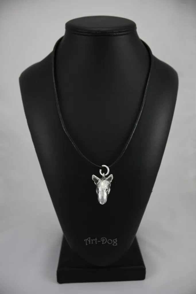 Bulteriér V - collana con cane, ciondolo argentato per gli amanti dei cani, gioiello unico del marchio Art-Dog