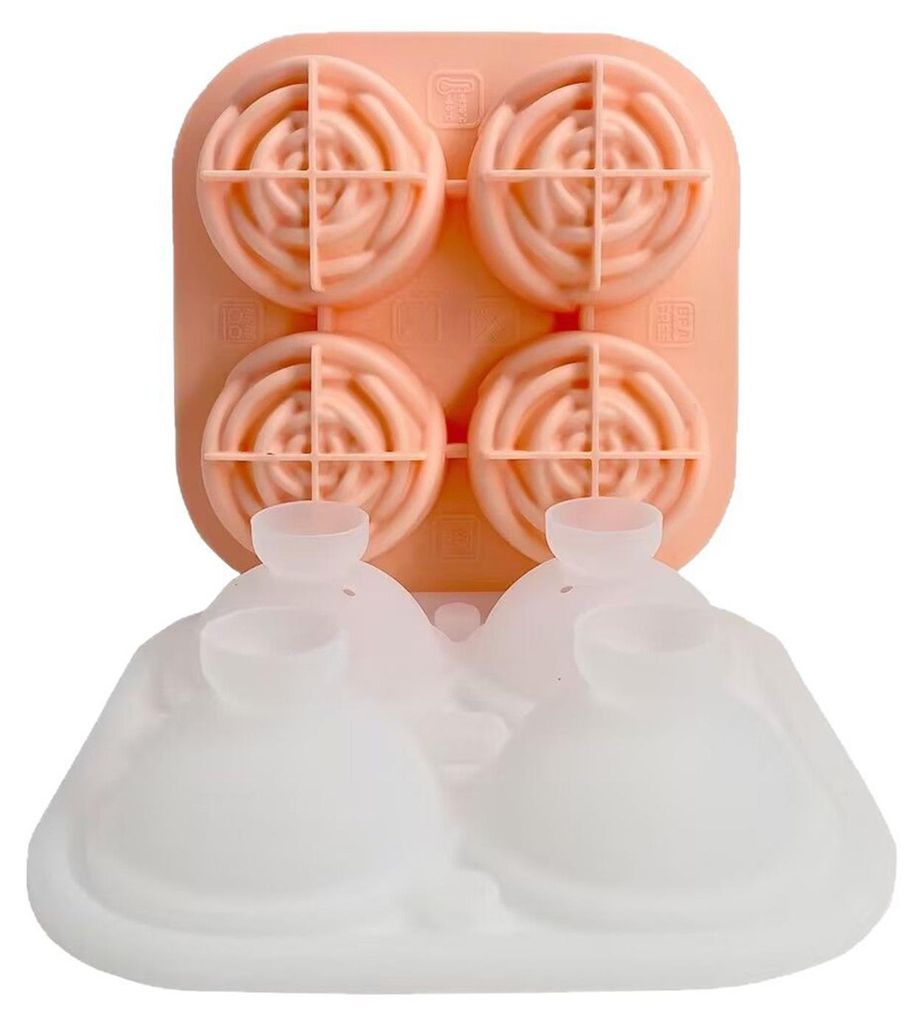 Silikon-Eiswürfelform in Rosenform, Eiskugelform, langsam schmelzende Whisky-Eiswürfel, romantische Cocktailform, BPA-frei