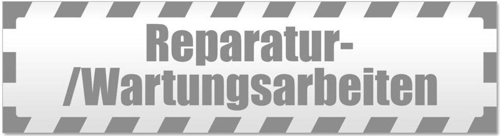 Kiwistar - Autoaufkleber - Grau - 20 x 5,3 cm - Reparatur Wartung gestreift - Hinweis Aufkleber Sticker für Auto, Kfz, Fahrrad, PKW, LKW