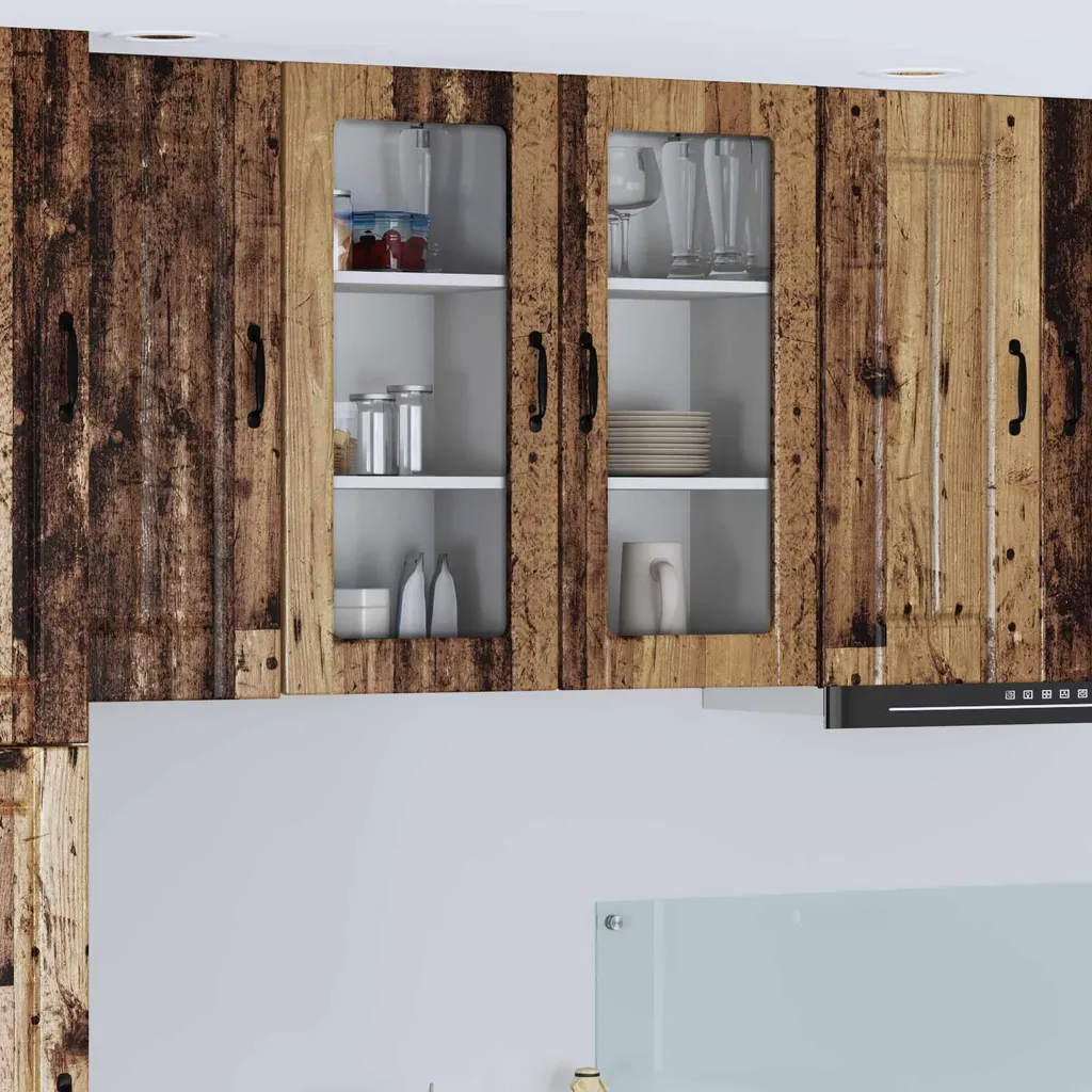 Set 2 Mobili Cucina vidaXL 40x31x80 cm Legno Rigenerato Urban Style