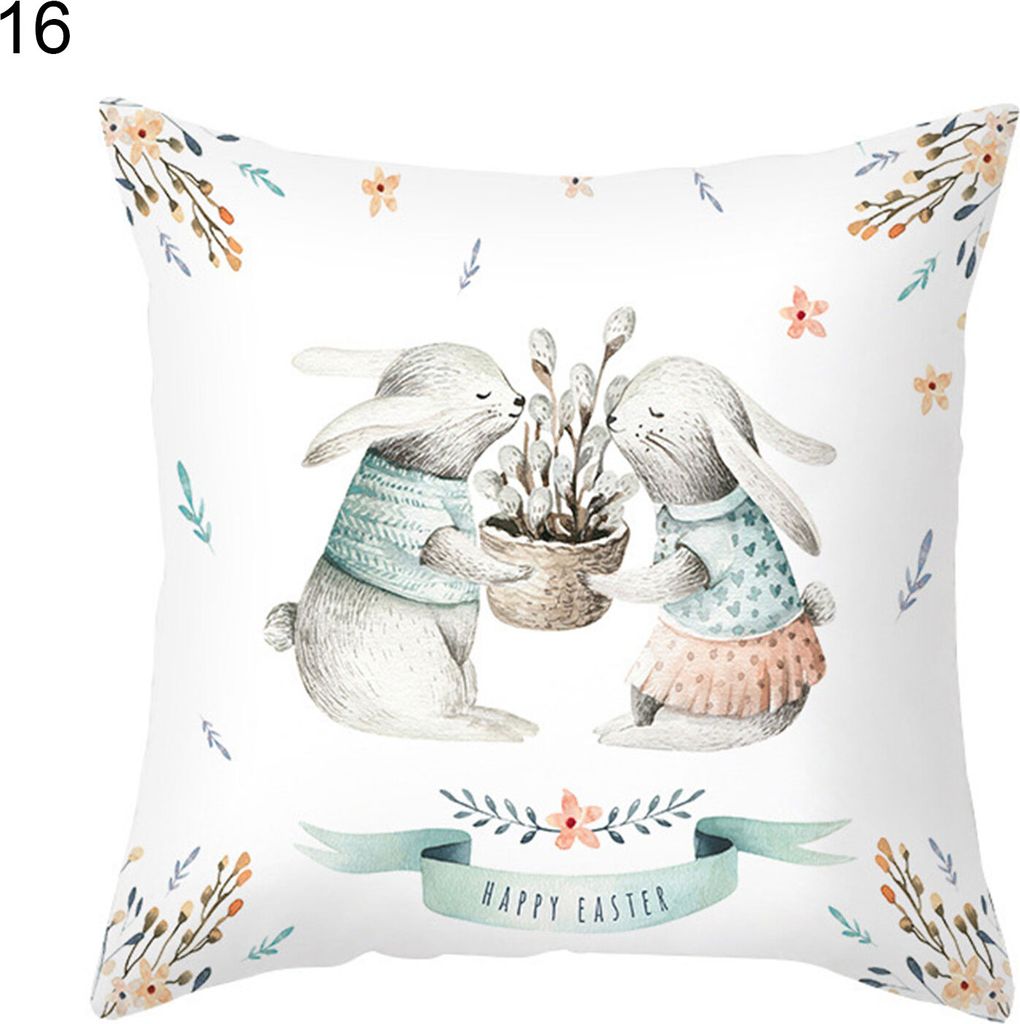 Osterhasen Kissen Cover Cartoon Kissenbezug Sofa Kissen Büro Wohnheimdekor Geschenk-#16