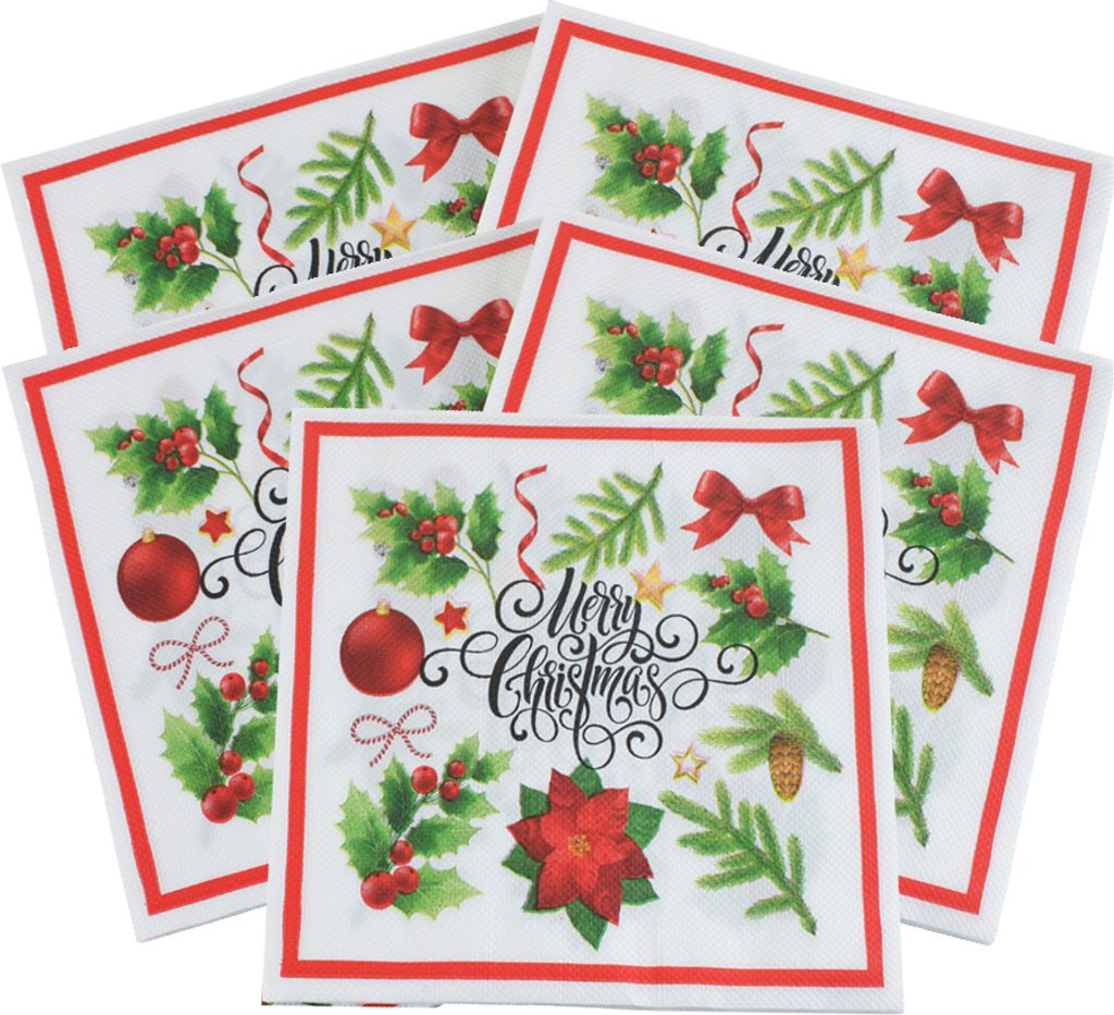CANDeal 100 Stück Papierservietten Tissue Servietten Decoupage Dekoration Festliche Partybedarf 33x33cm