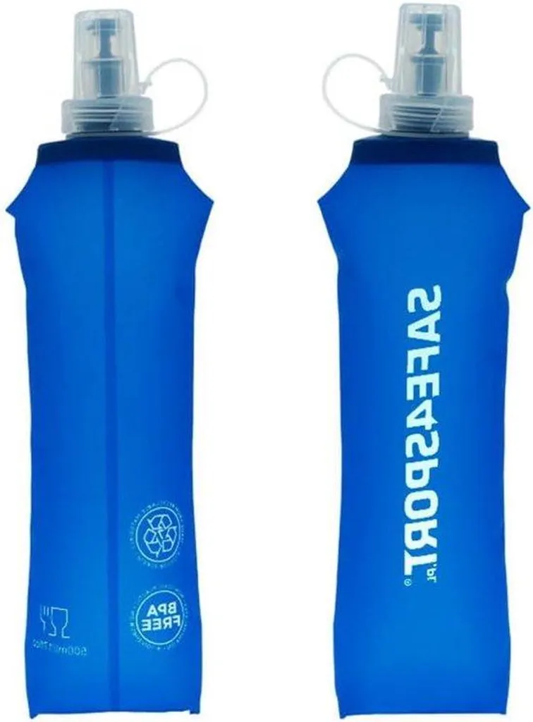 Gourde sport pliable 500 ml bleue TPU : fini l'encombrement inutile