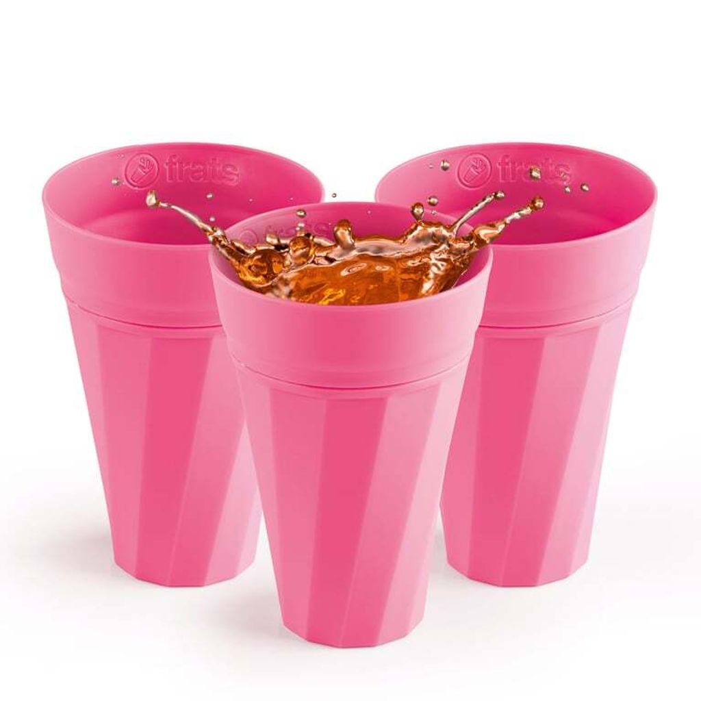 frats Trinkbecher 300ml - Selbstkühlend - 3er-Set - Pink