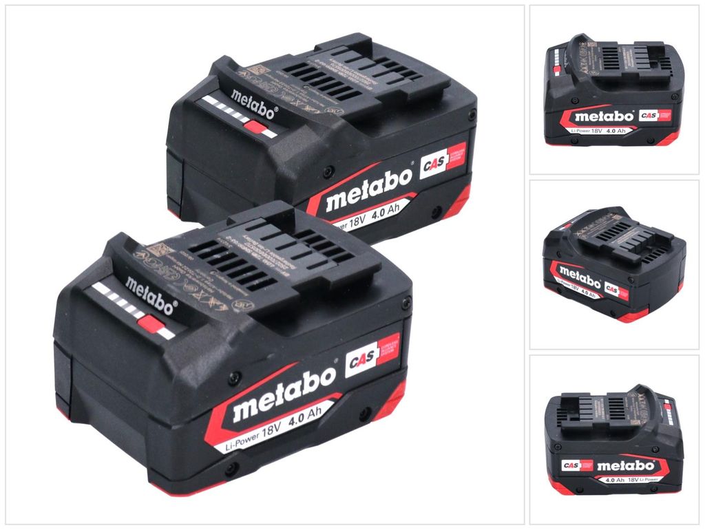 Metabo Akku Set 2x Li-Power Akkupack 18 V 4,0 Ah CAS Li-Ion Produktbild 