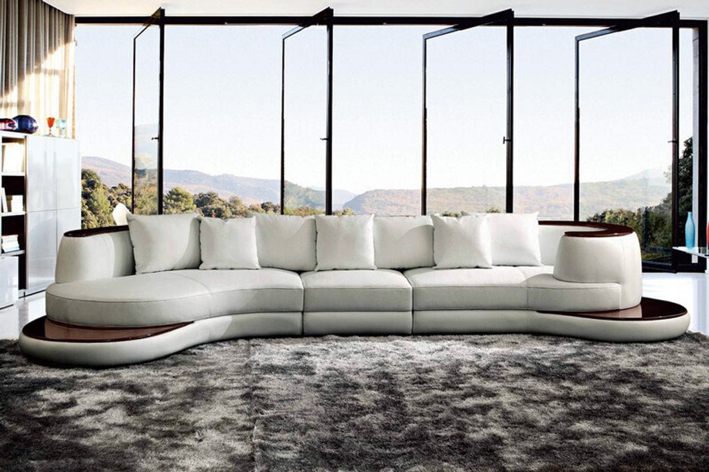 Leder Sofa Ecksofa Wohnlandschaft Rund Couch Sitz Polster Garnitur Rundsofa Neu