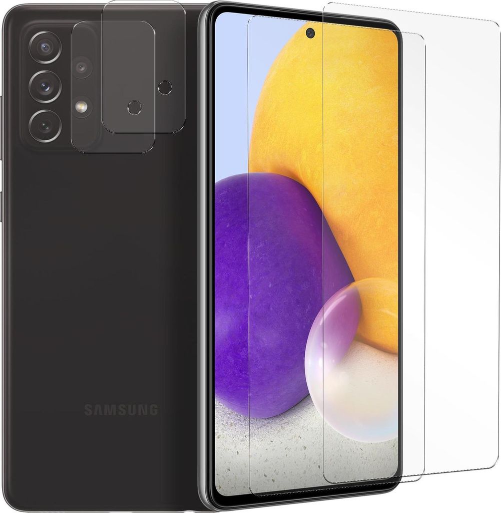 Panzerglas für Samsung Galaxy A72 Schutzfolie 2x Kamera Produktbild 