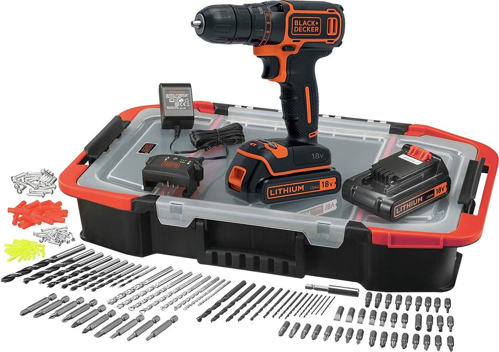 BLACK & DECKER 18V Lithium-Akku-Bohrmaschine - 2 x 1,5 Ah Produktbild 