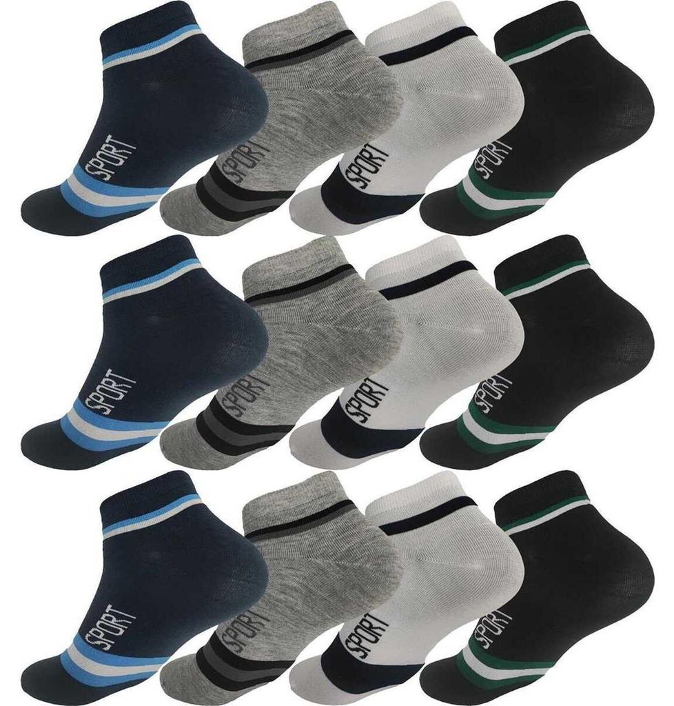 12 Paar Sneaker Socken Herren Damen Sport Socken Baumwolle, Produktbild 