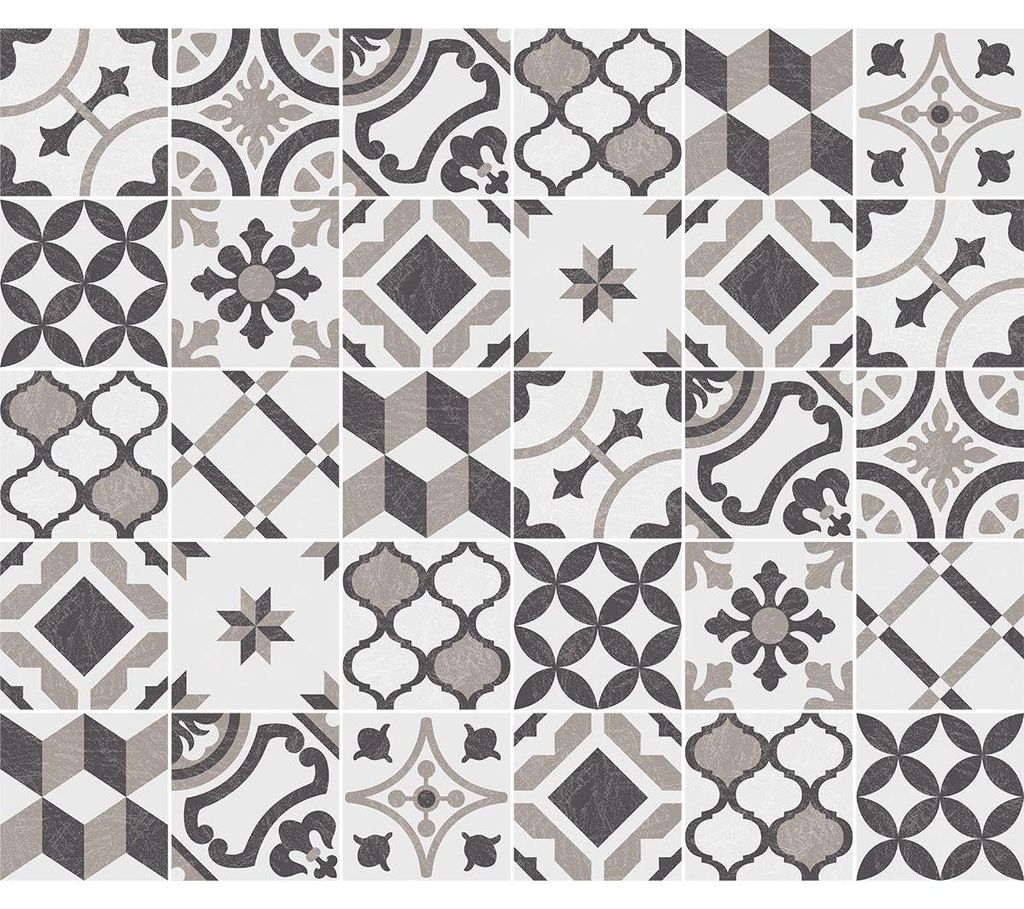 Wandfliesenaufkleber für Küche und Bad – 30 bernsteinfarbene Azulejos-Zementfliesenaufkleber – 30 Aufkleber 20 x 20 cm