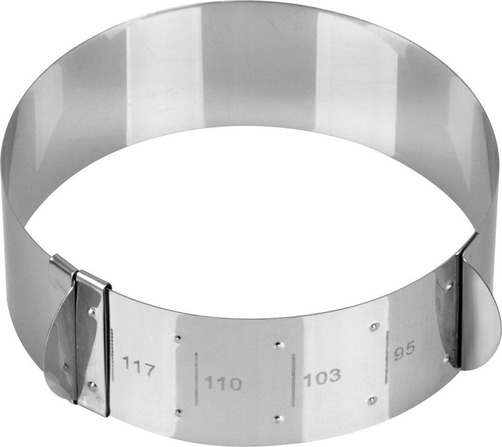 FMprofessional Burgerring Ø 9 - 11,7 cm, hochwertiger Dessertring, Ring für Burger-Buns, verstellbarer Speisering, vielseitiger Backring, Servier...