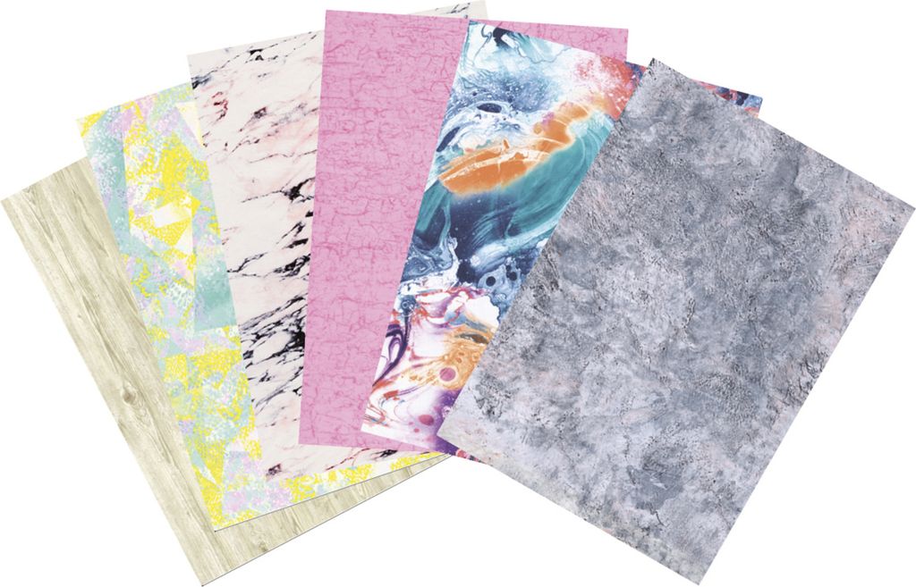 Décopatch Pack. 30 Blatt -Papier 30x40cm 6 Designs Sortierung Pouring - PS30G19C