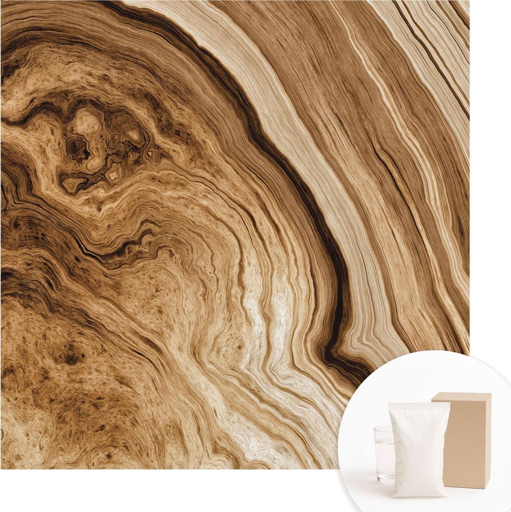 Fototapete - Wandbilder für Wohnzimmer - 250x250 cm - Dekorative Wandfolie - Modernes Design für Wanddekoration - Tapeten für Innenräume - Holz...