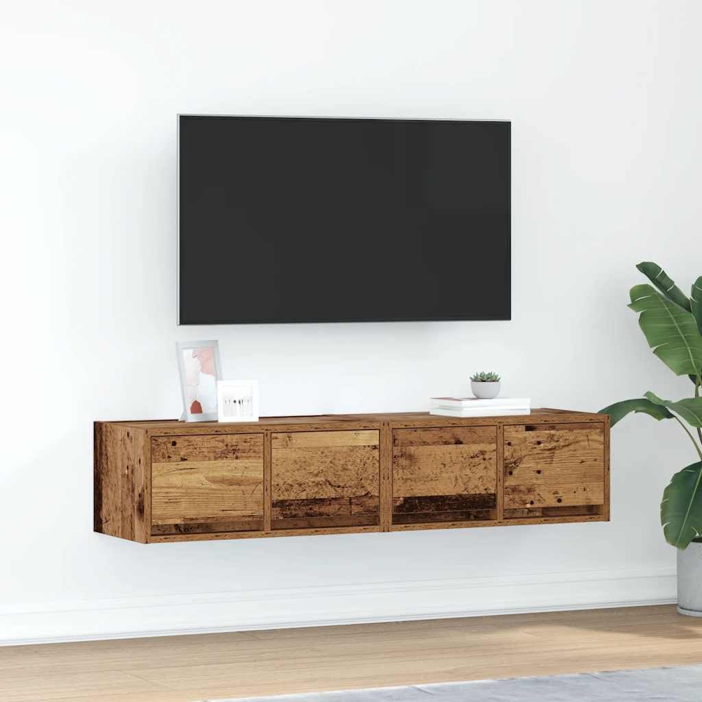 (Robust Möbel) TV-Schränke 2er-set für Wohnzimmer - elegantes Design - TV-Lowboard -Altholz-Optik 60x31x25,5cm Holzwerkstoff - TV-Schränke ...