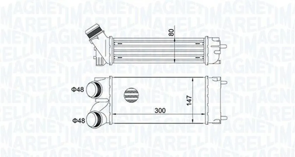 Intercooler MAGNETI MARELLI 351319204670 pour PEUGEOT 308 SW I Turbo