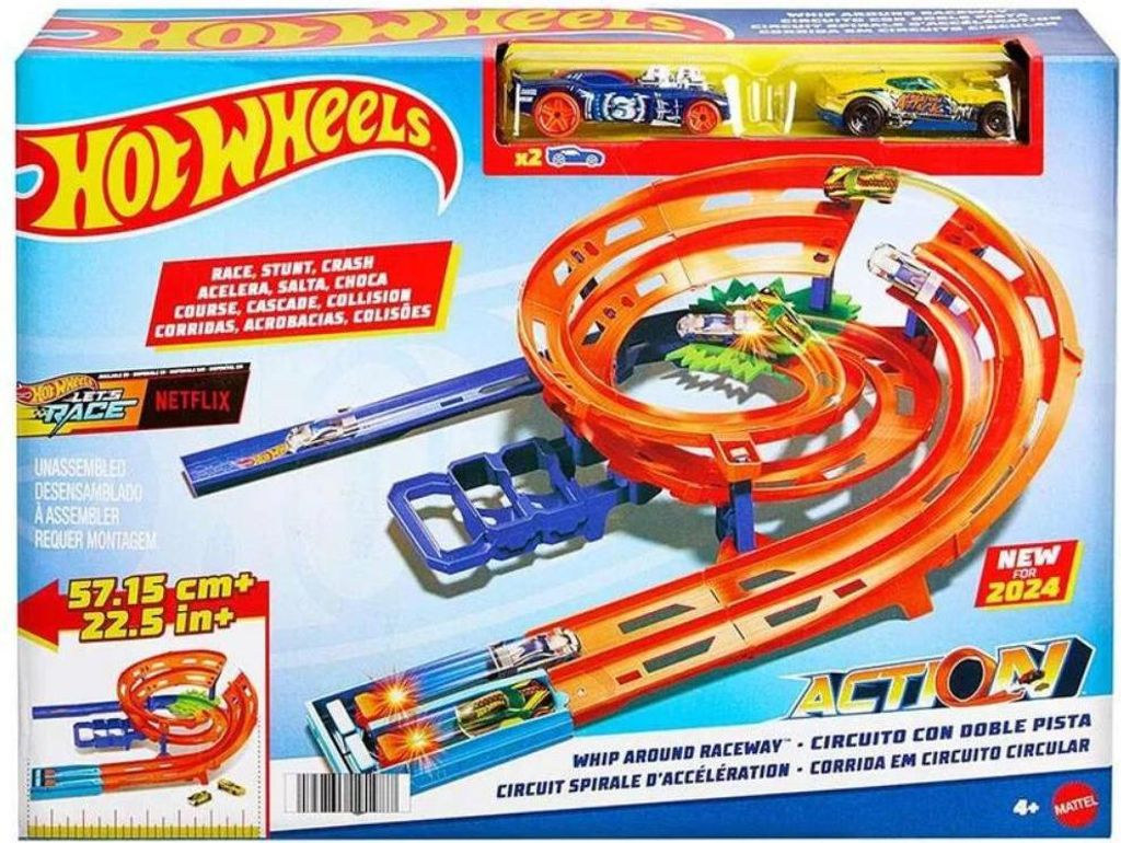 Hot Wheels Action Steilkurven-Rennstrecke, 2 Spielzeugautos Produktbild 