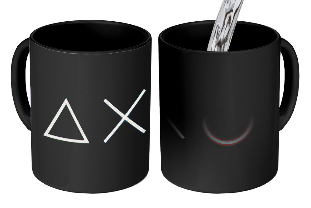 KitchenYeah Zauber Tasse Zaubertasse Magic Gaming - Neon - Konsole - Schwarz - Controller - Gaming 350 ml Farbwechsel Becher Geschenk Geschenkide...