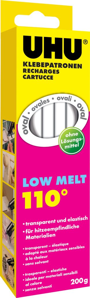 UHU, Klebepatronen, 261x47x194 mm, transparent, 200g Produktbild 
