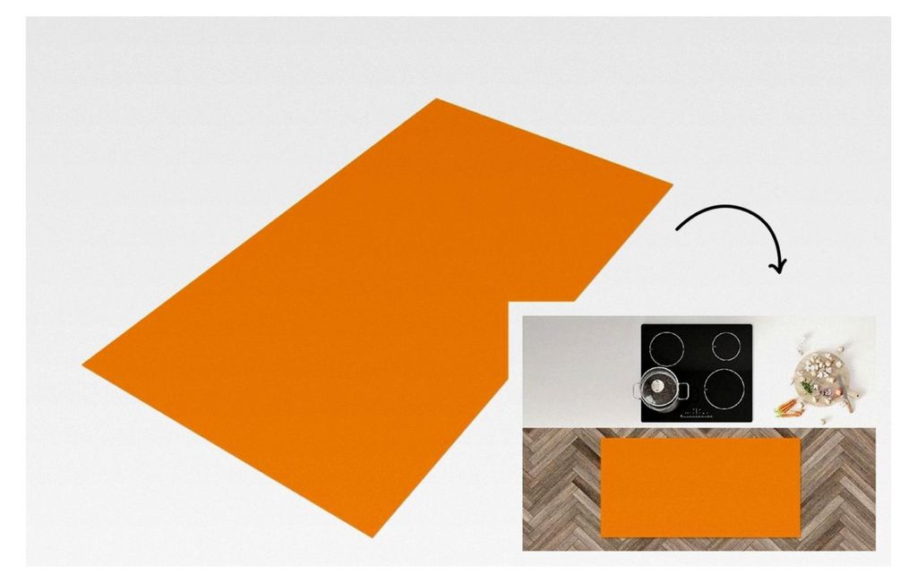 Küchenläufer 120x60 cm Antirutschmatte Waschbar rutschfest Orange - Herbst - Farbe