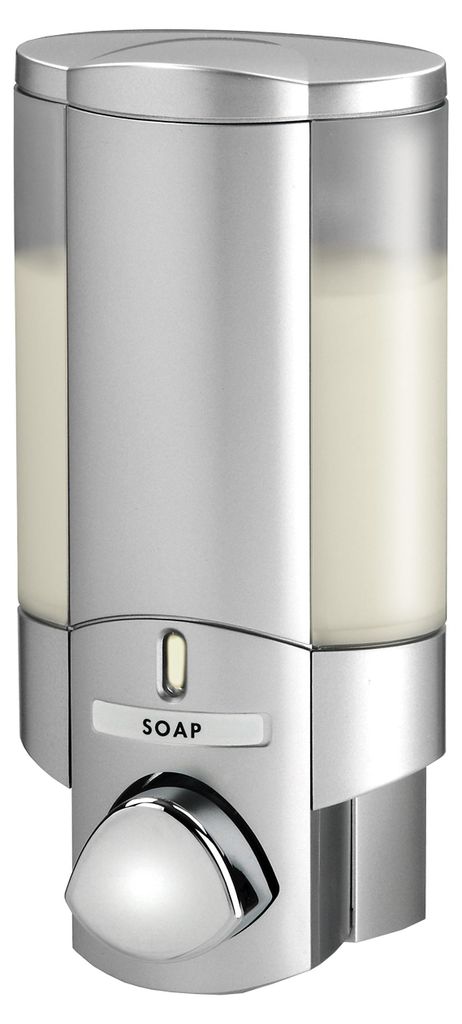 Aviva Seifenspender für 1 Flasche, satiniertes Silber, 1 Fach, satiniertes Silber
