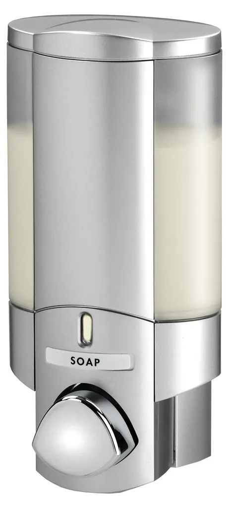 Distributeur de savon mural individuel coloris argent satiné chic
